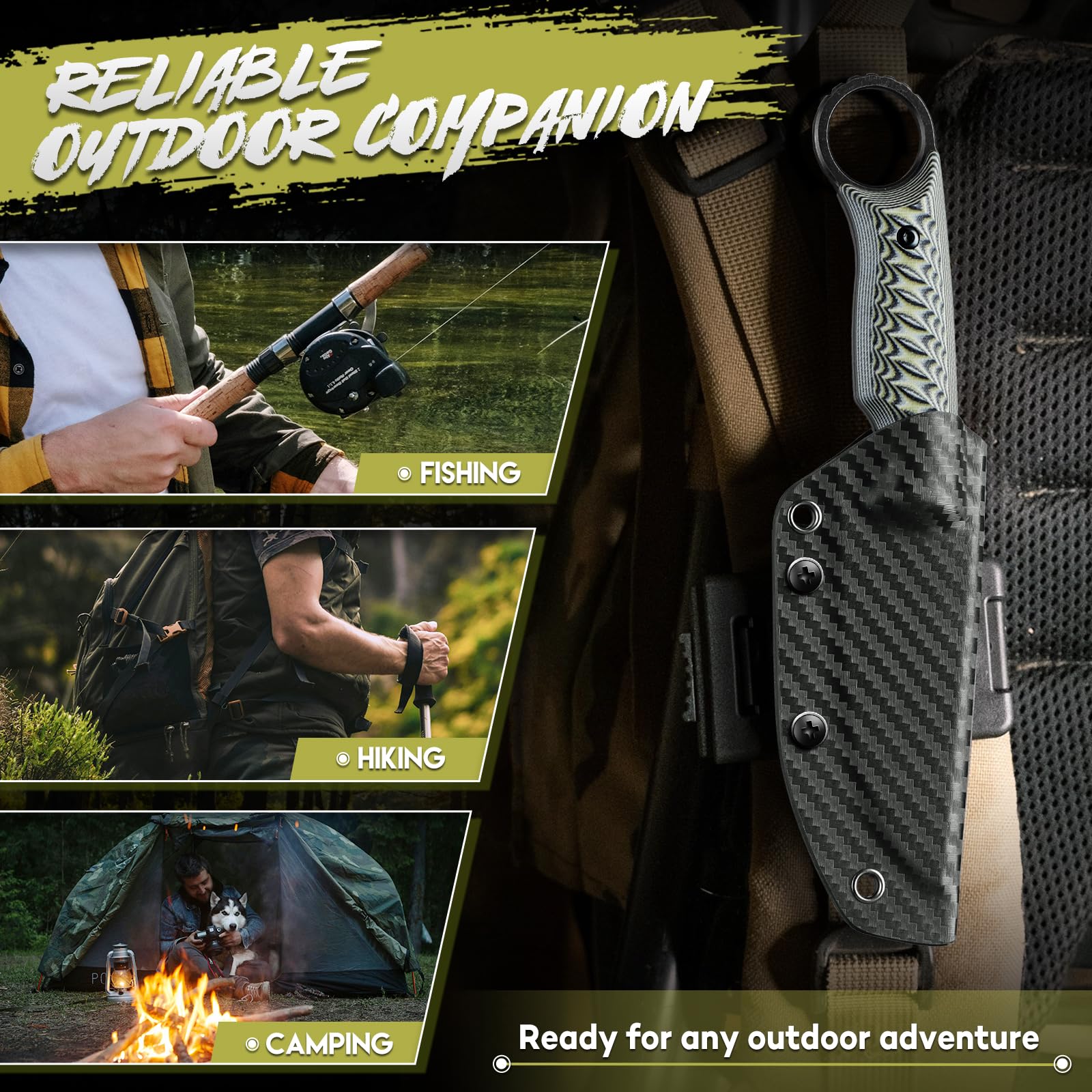 Purple Dragon Kydex sheath displaying belt and MOLLE attachment versatility