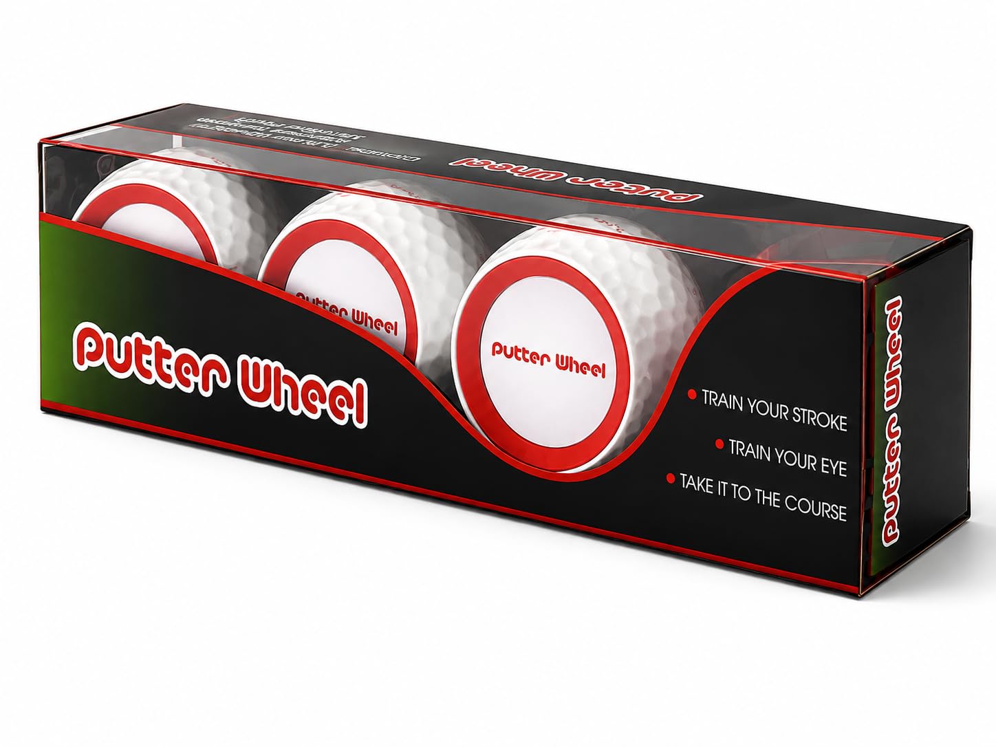 PUTTERWHEEL red beveled sidewall close-up improving alignment clarity