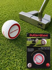 PUTTERWHEEL front view showing wheel shape and instant feedback benefit