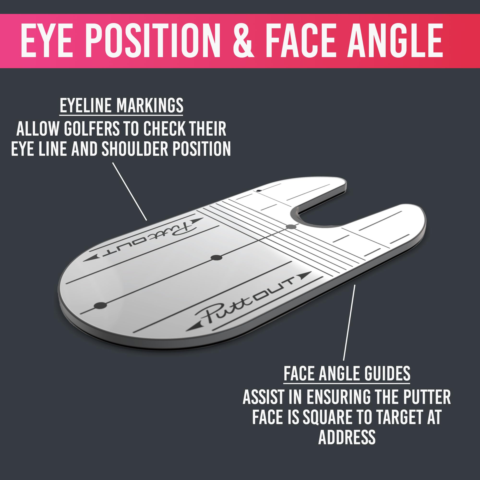 PuttOut compact mirror inside golf bag for easy portability