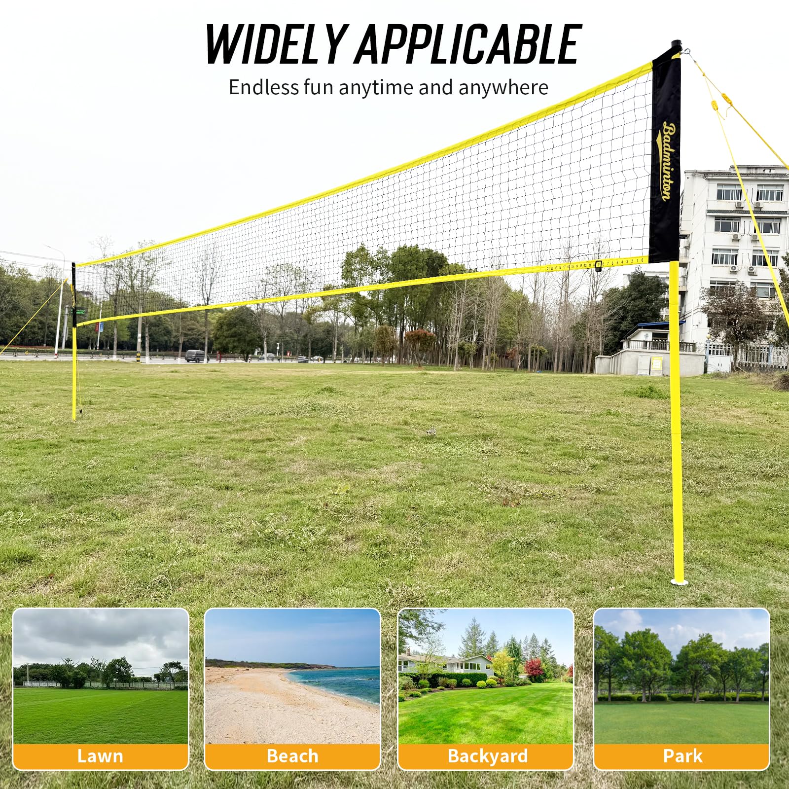 PUULIVEE size comparison with people showing regulation-length play area