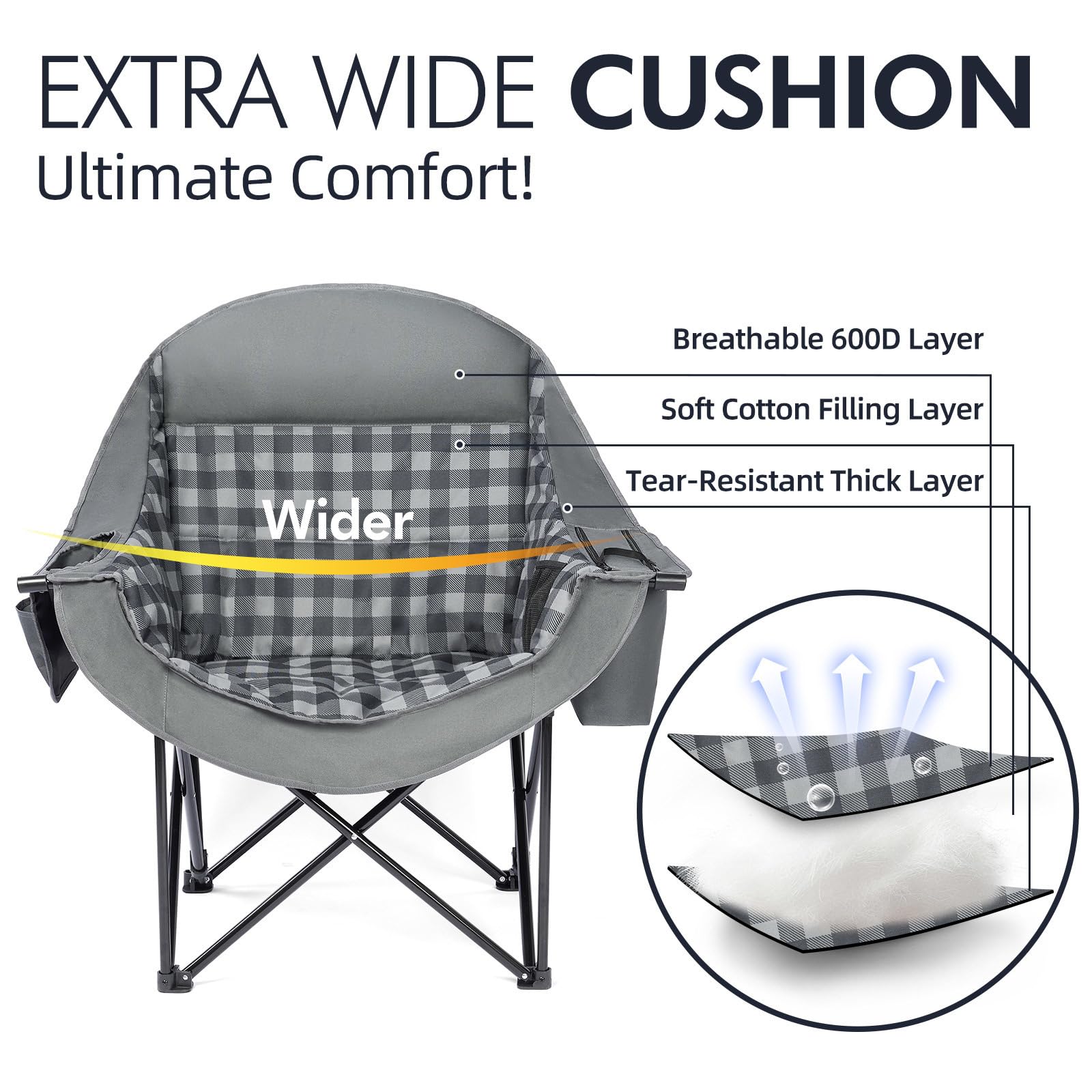 PUVASIA sturdy X-shape steel frame and anti-rust tubes for durability