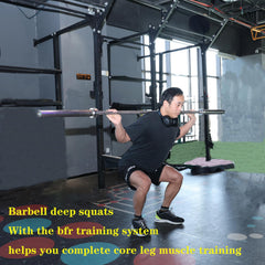 Puxhoea cuff on upper arm during gym session showing safe occlusion training