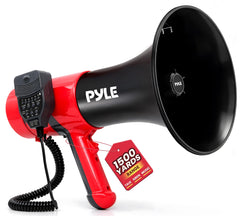 Pyle bullhorn front view showing loudspeaker and projection benefit