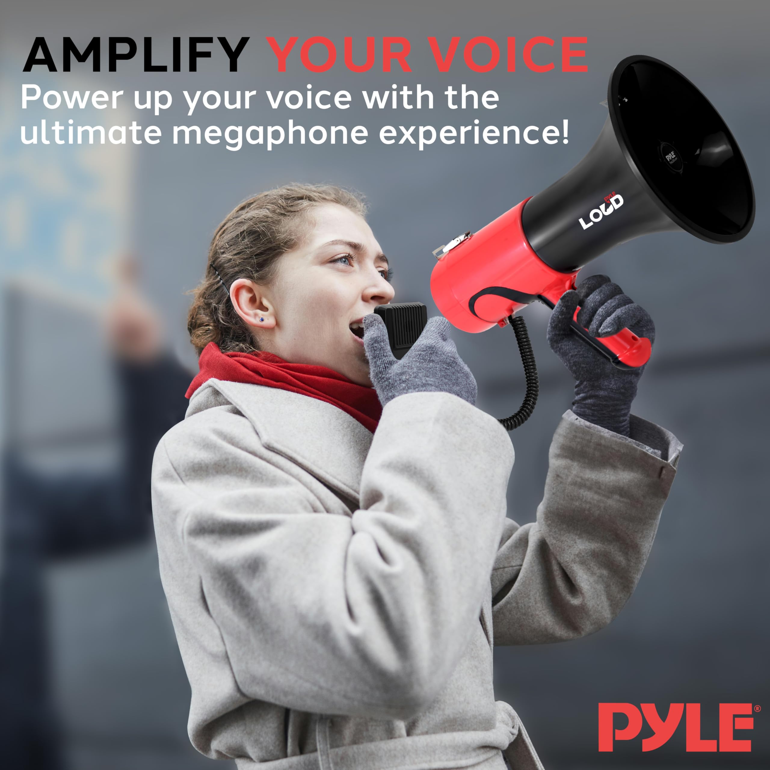 Pyle bullhorn paired with smartphone via Bluetooth for wireless playback
