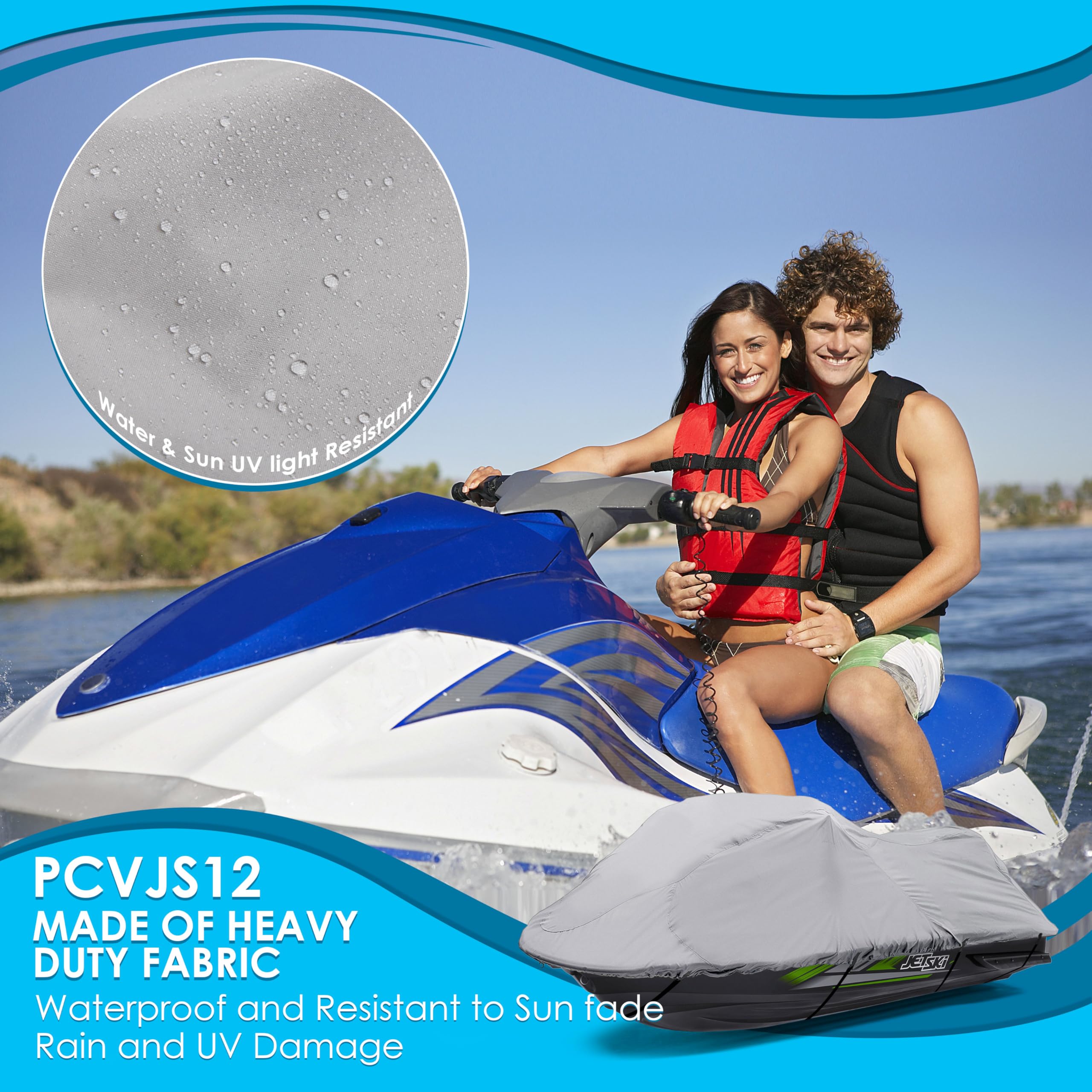 Pyle lifestyle covered jetski outdoors protecting hull from sun and rain