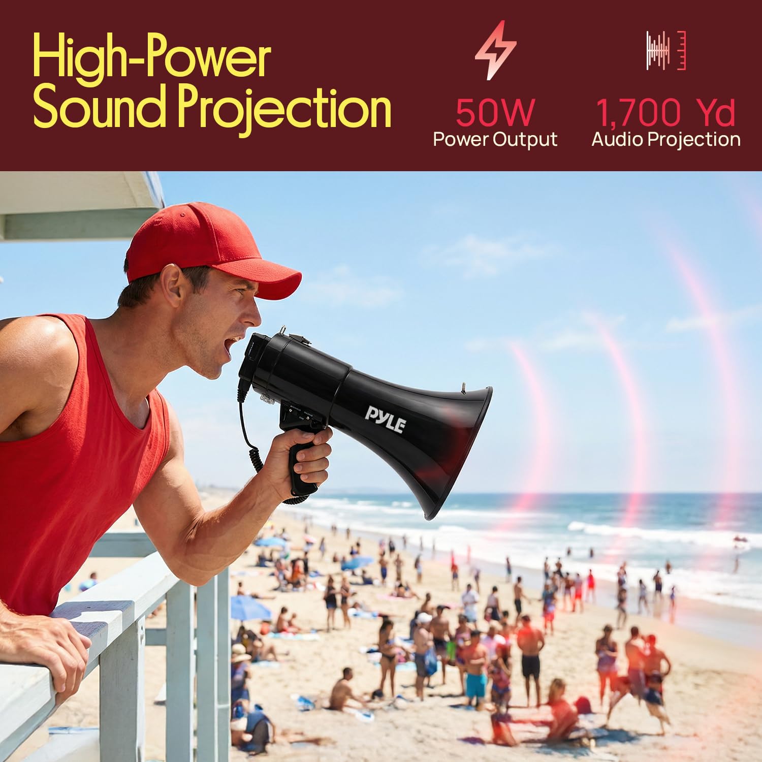 Pyle megaphone handheld microphone close-up for clear voice reinforcement