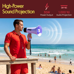 Pyle megaphone ergonomic side handle offering comfortable grip benefit