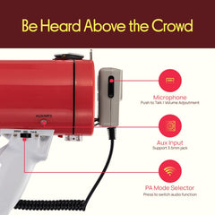 Pyle megaphone side profile with strap for easy carry and comfort