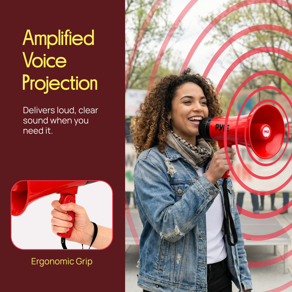 Pyle megaphone housing detail showcasing weather-resistant build for outdoor use