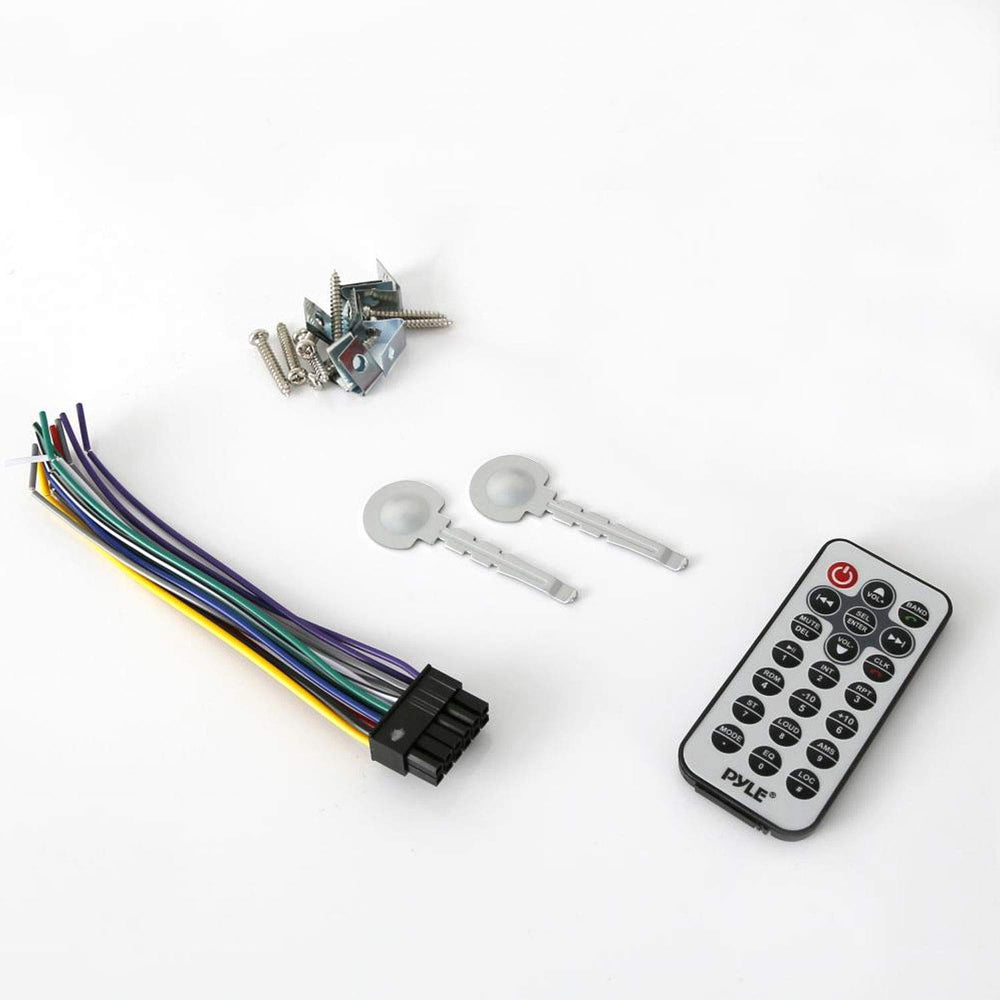 Pyle PLRMR23BTW installed in boat dash lifestyle shot, compact single-DIN fit benefit