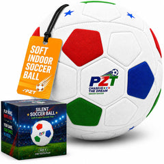PZT indoor soccer ball front view showing size 4 and realistic match feel