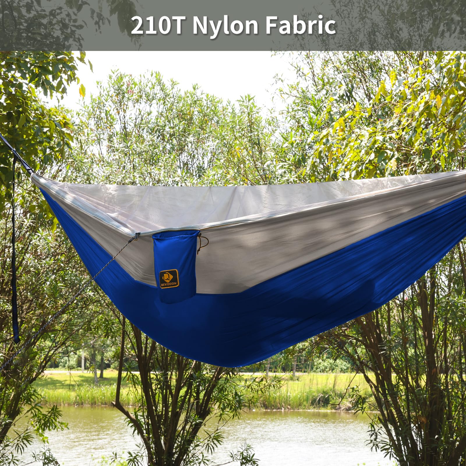 Qevooon hammock rolled in carry bag showing compact portability benefit