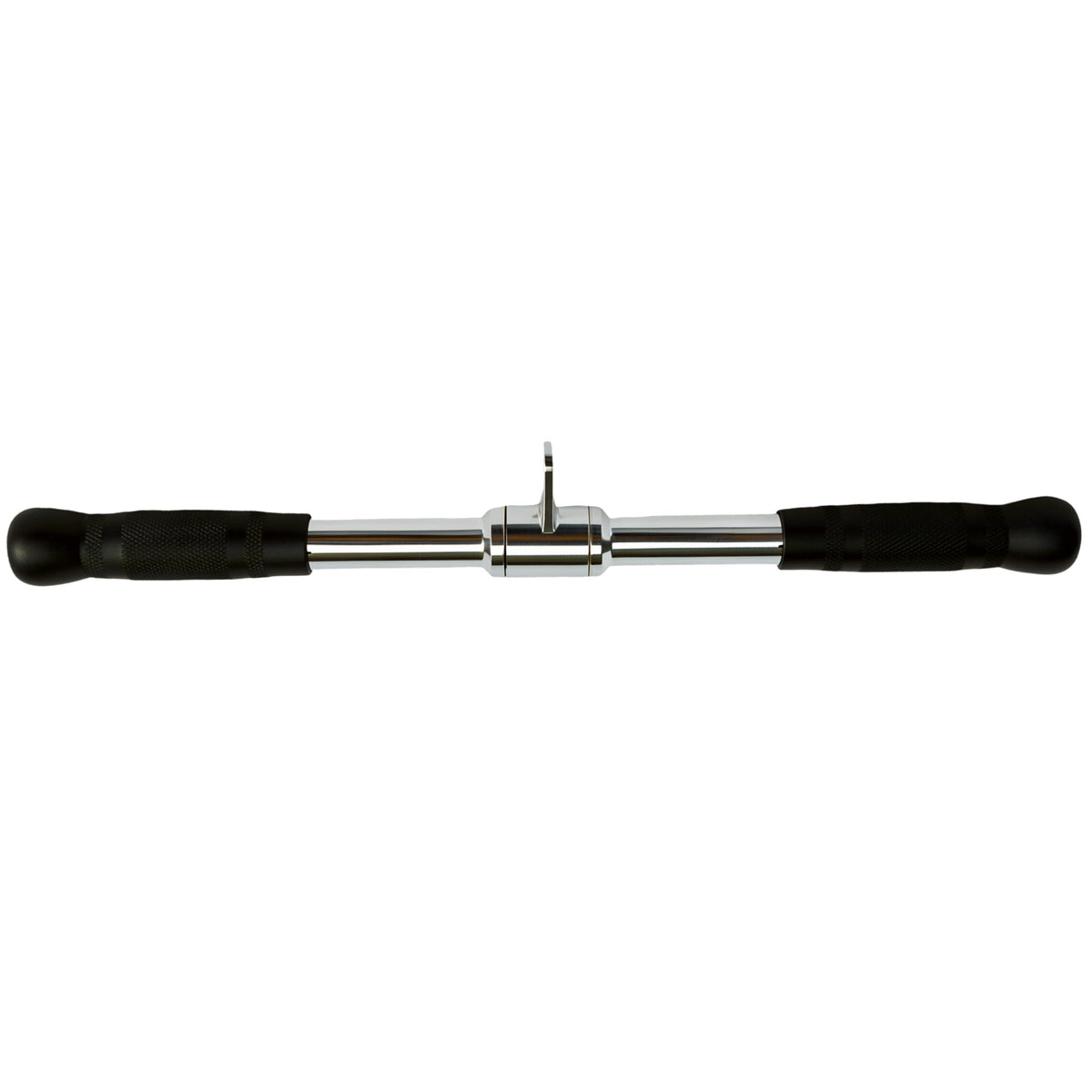 qibylift front view of chrome lat bar showing sturdy build and versatile use