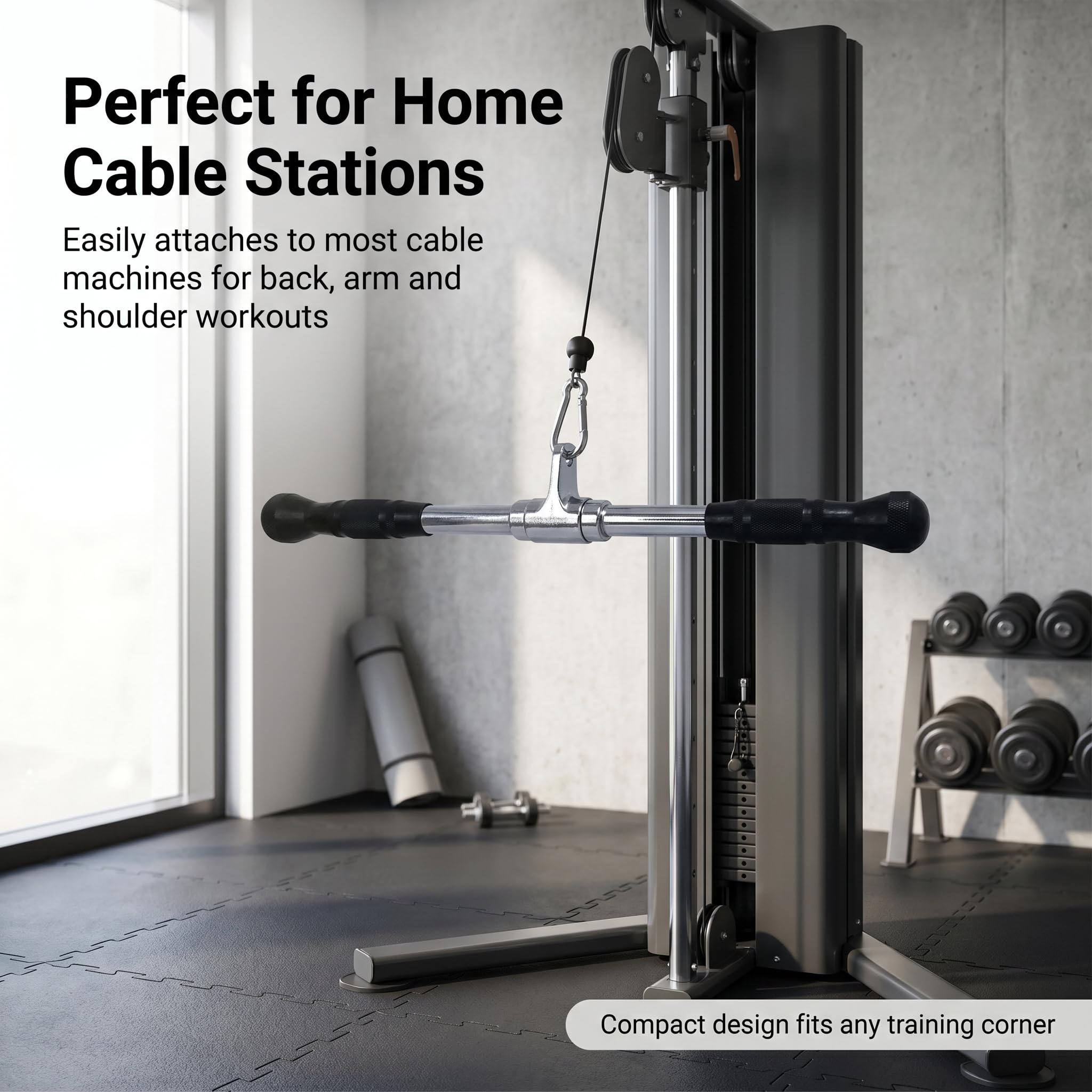 qibylift placed in a home gym setting showing multi-exercise versatility