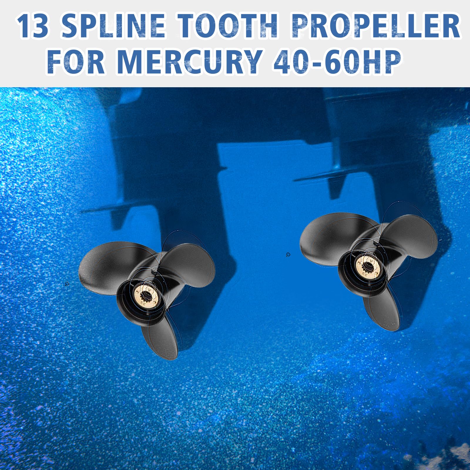 Qiclear propeller on a boat in water showing durable construction benefit