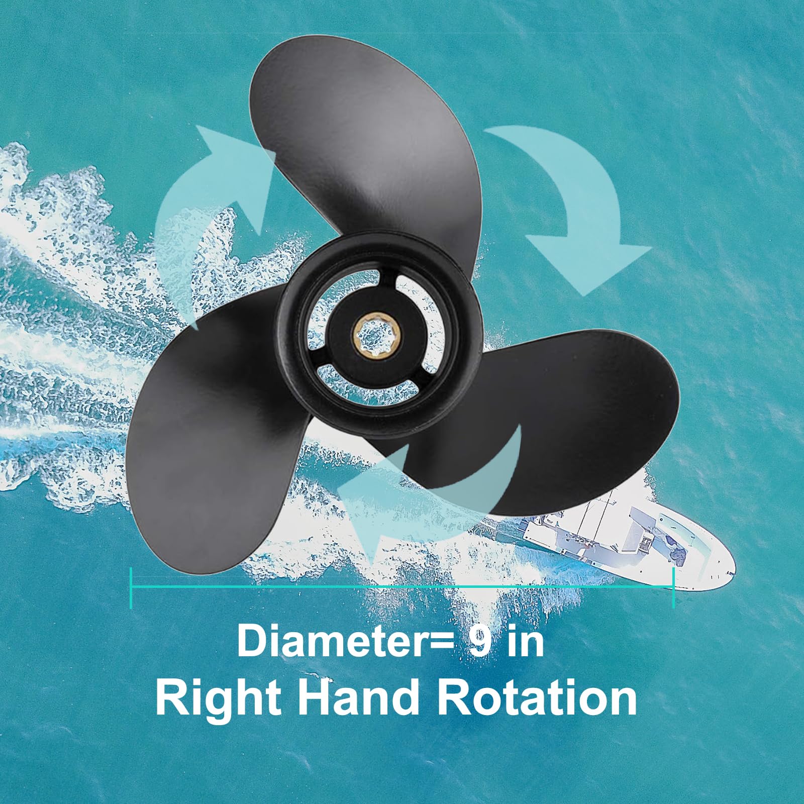 Qiclear propeller installed on outboard demonstrating correct fit and easy replacement