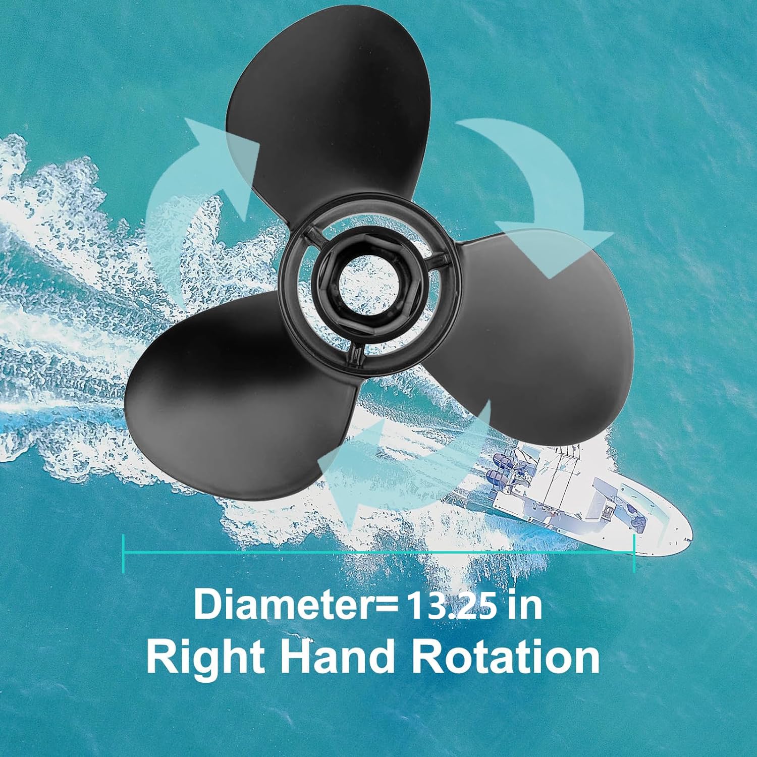 Qiclear propeller mounted on outboard demonstrating straightforward installation