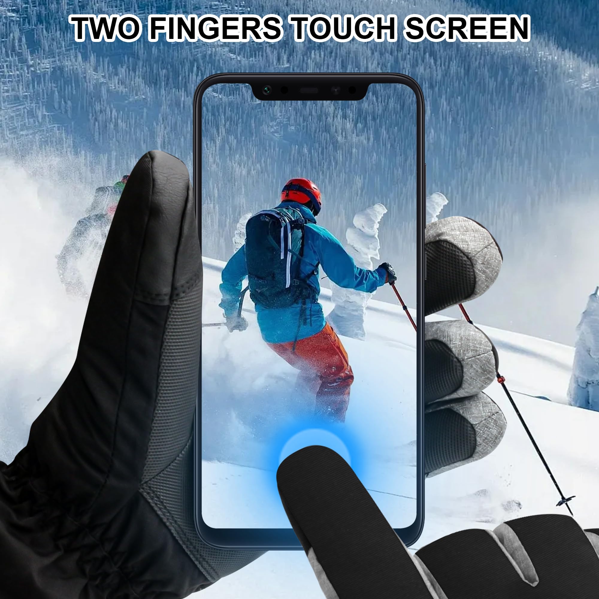 QILOVE touchscreen fingertip using smartphone outdoors without removing gloves