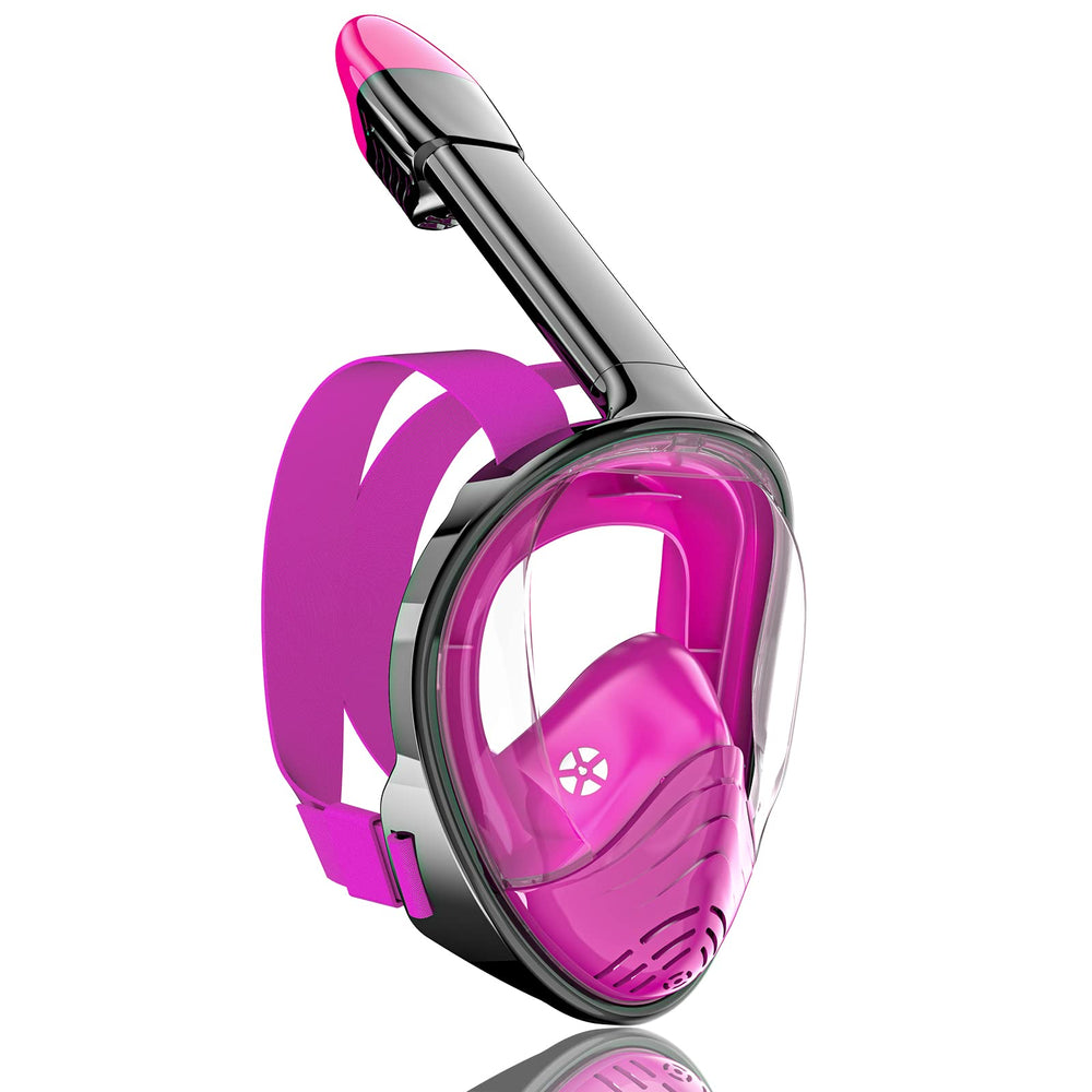 QingSong front view of full-face mask showing wide panoramic lens and benefit of wide vision