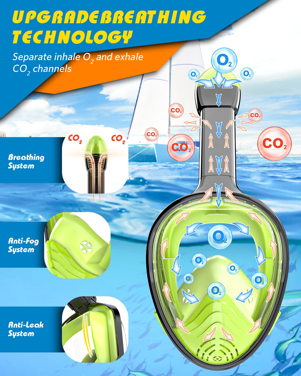QingSong lifestyle snorkeling on reef illustrating wide view and easy use benefit