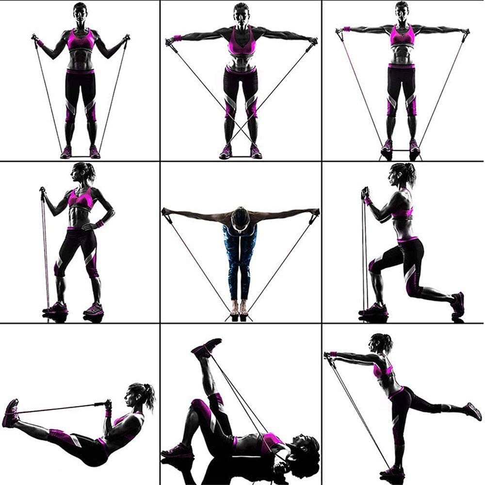 Home gym lifestyle scene with QINWEIKOO bands for compact full-body workouts