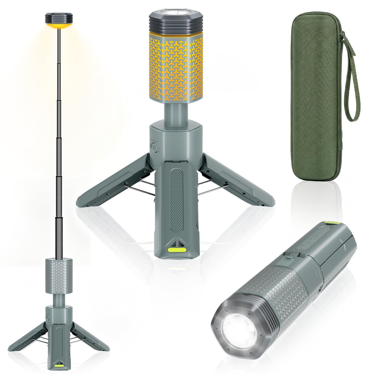 Qinzhuo front view of telescopic lantern showing compact form and portability