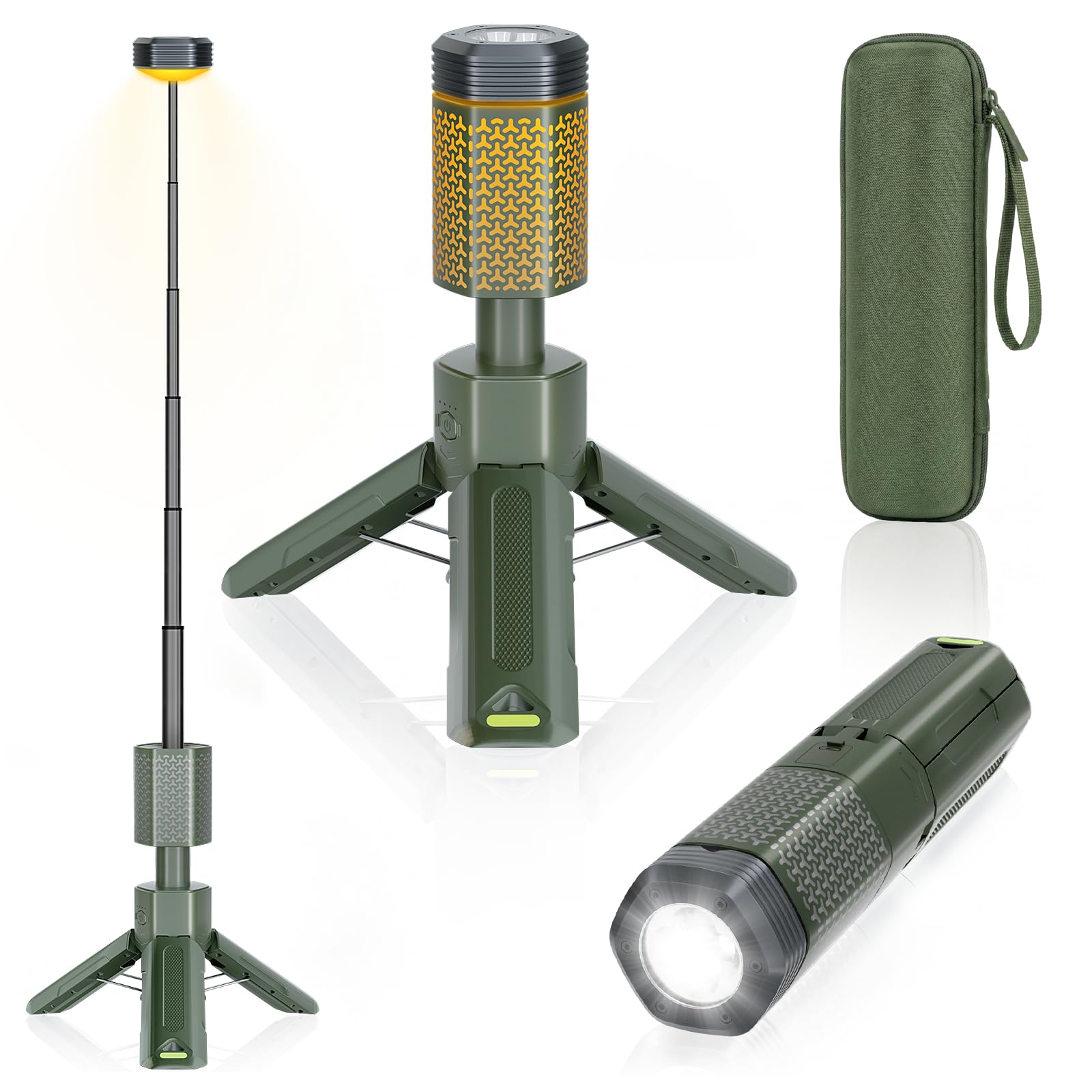 Qinzhuo front view of telescopic lantern showing compact design and portability benefit