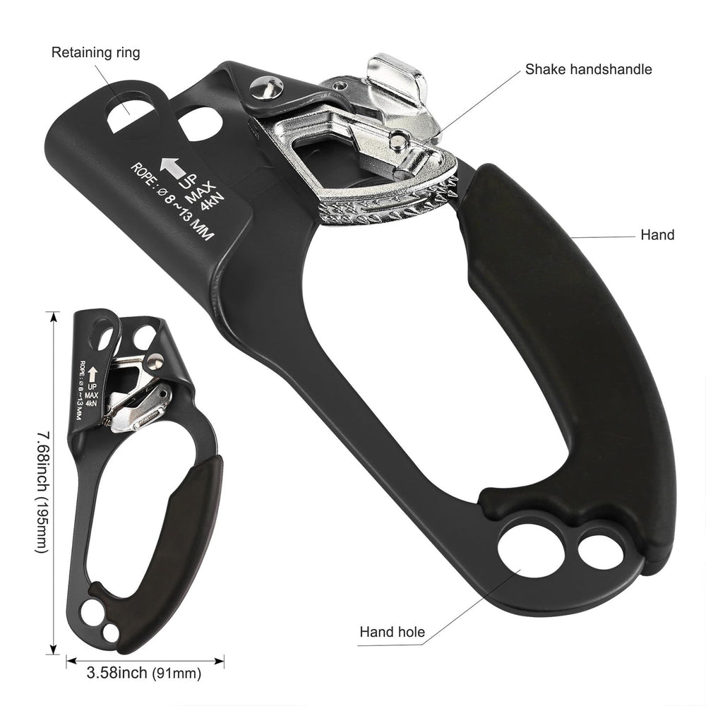 QKURT ascender in tree climbing situation shows practical use and improved vertical mobility