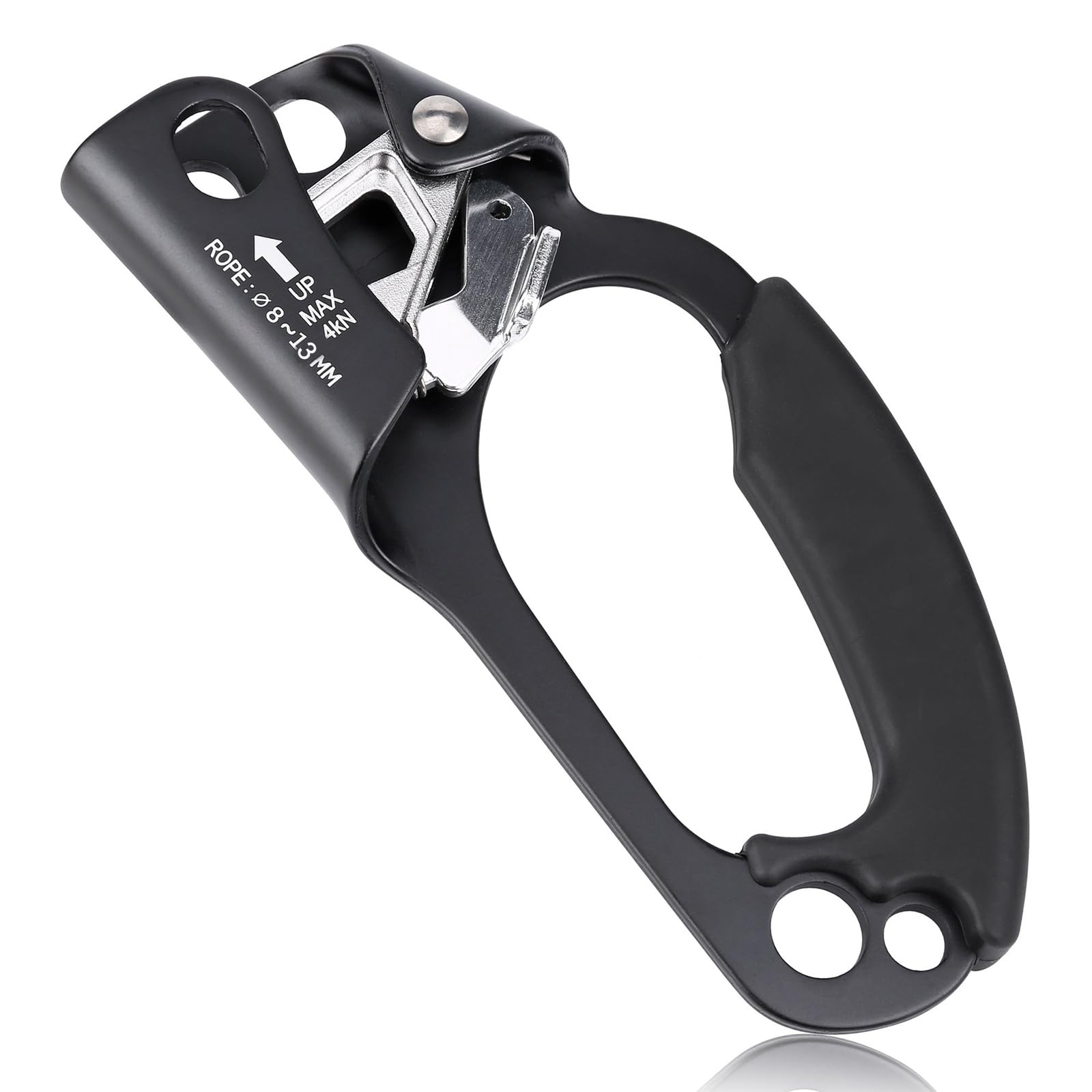 QKURT cam and tooth detail highlights toothed cam bite for reliable rope locking