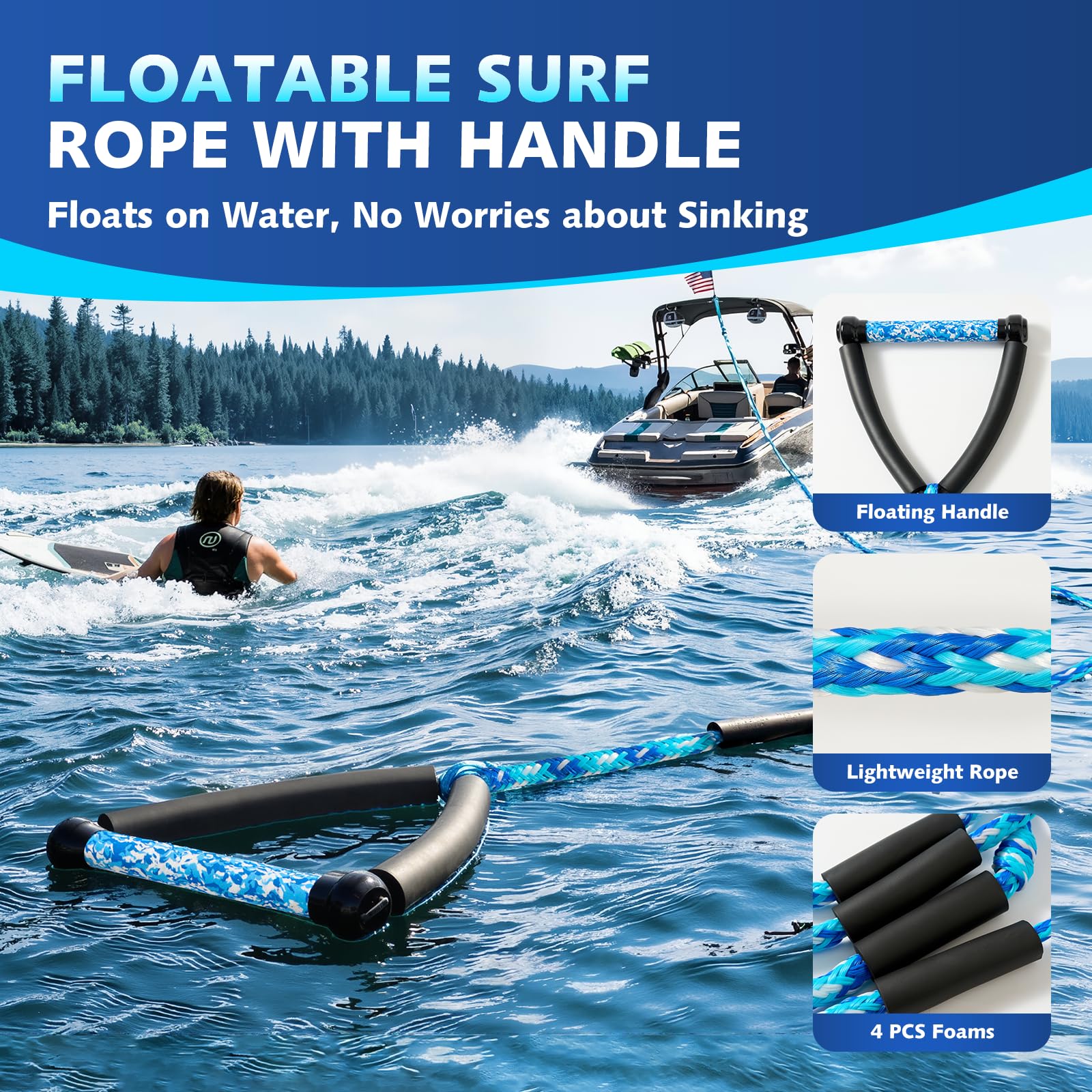 QLOOASEA floating foam segment on water for easy retrieval