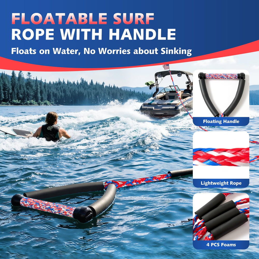 QLOOASEA four foam floats keeping the rope buoyant and easy to retrieve