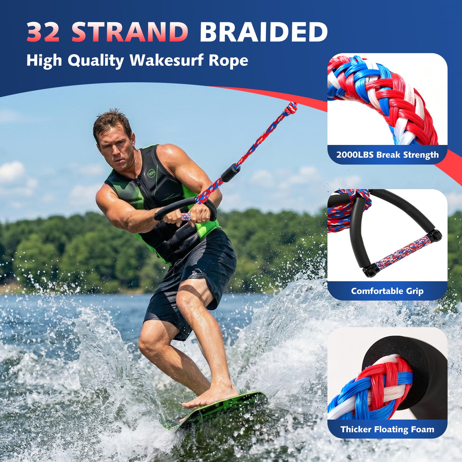 QLOOASEA EVA handle close-up offering a non-slip comfortable grip