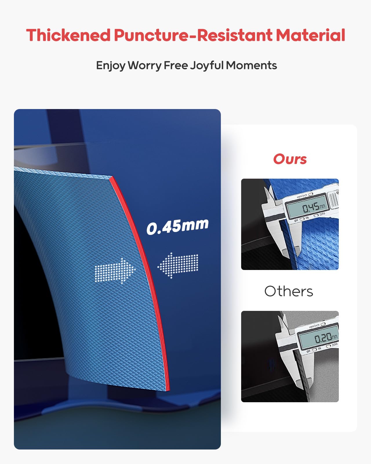 QPAU close-up of puncture-resistant PVC texture for long-lasting durability