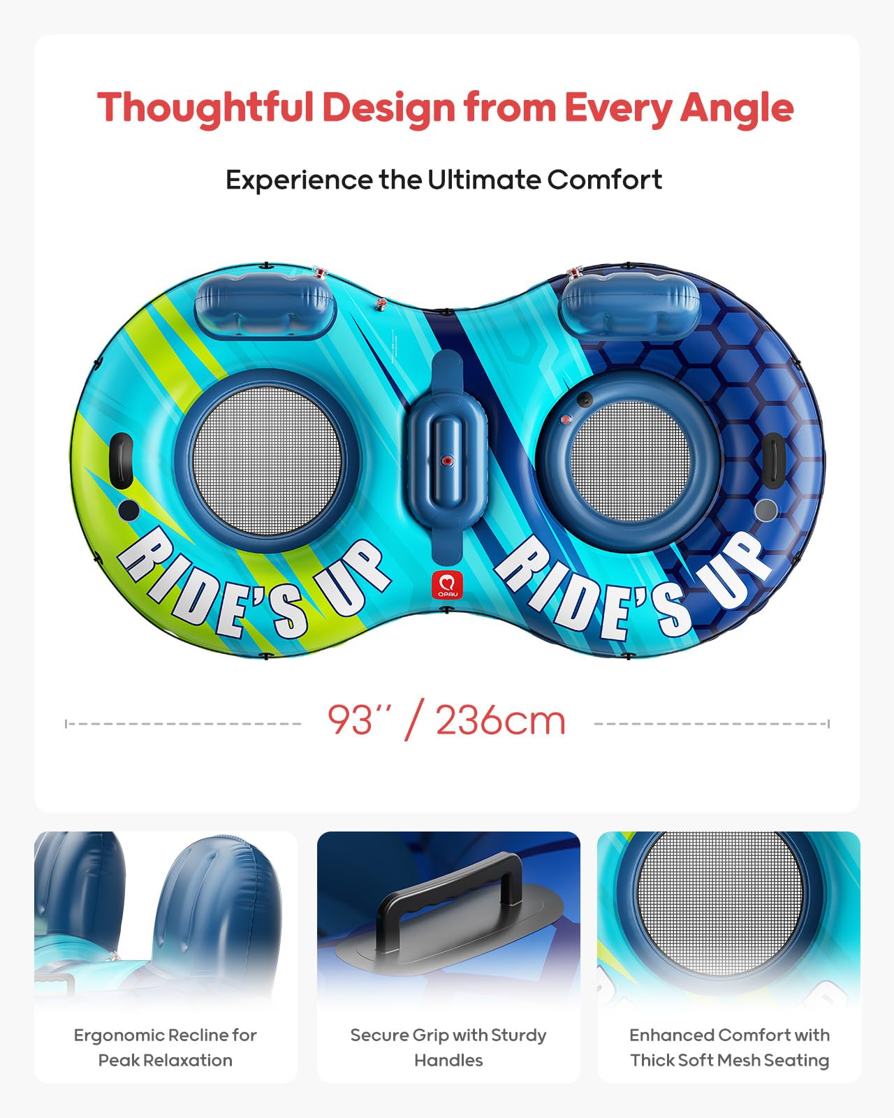 QPAU dual cup holders and covered cooler keeping drinks handy