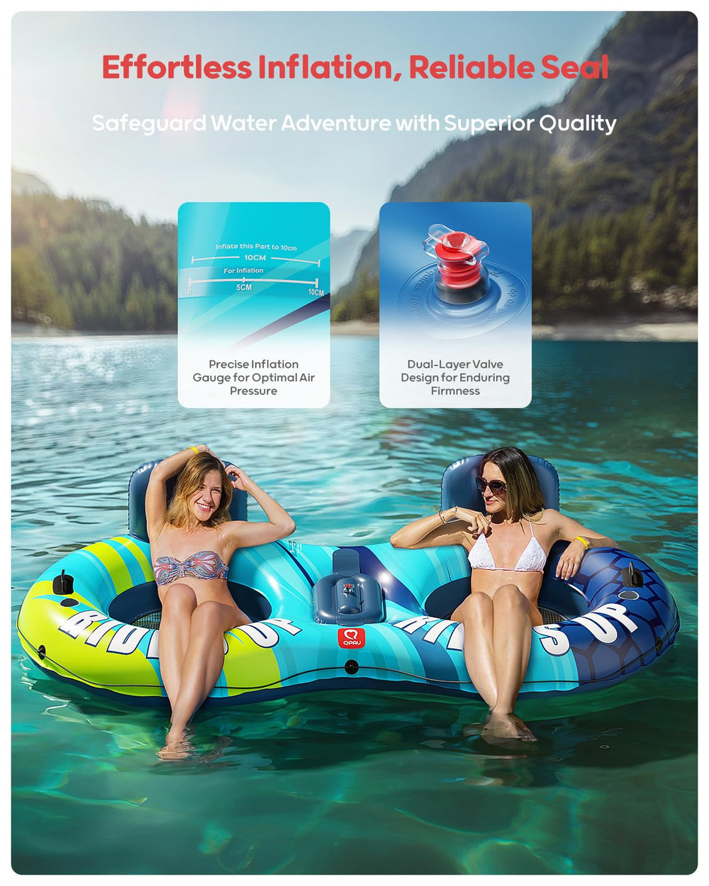 QPAU inflation gauge and double-layer valve ensuring secure air seal