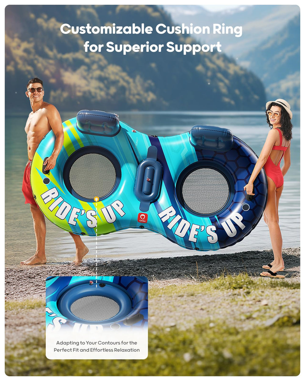 QPAU removable cushion and mesh seating for cooling comfort support