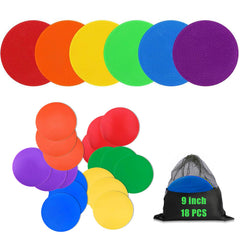 Qtheaes front packaging showing colorful spot markers and included bag for easy transport