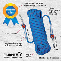 QUADPALM folded compact hook illustrating portable, packable survival benefit