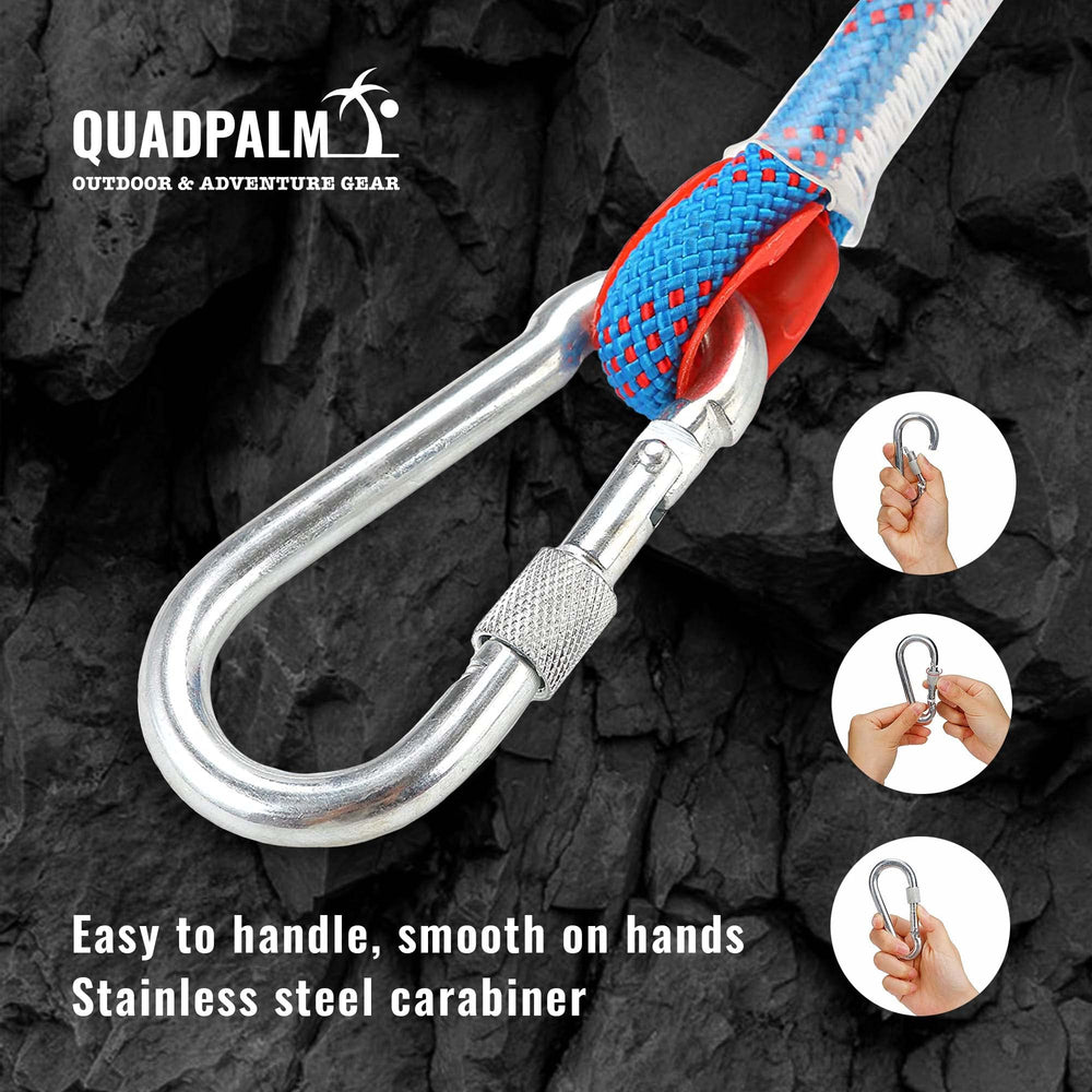 QUADPALM held in hand for scale showing lightweight 1.5lb portability benefit