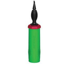 Qualatex front view of handheld double-action pump showing compact design and easy grip