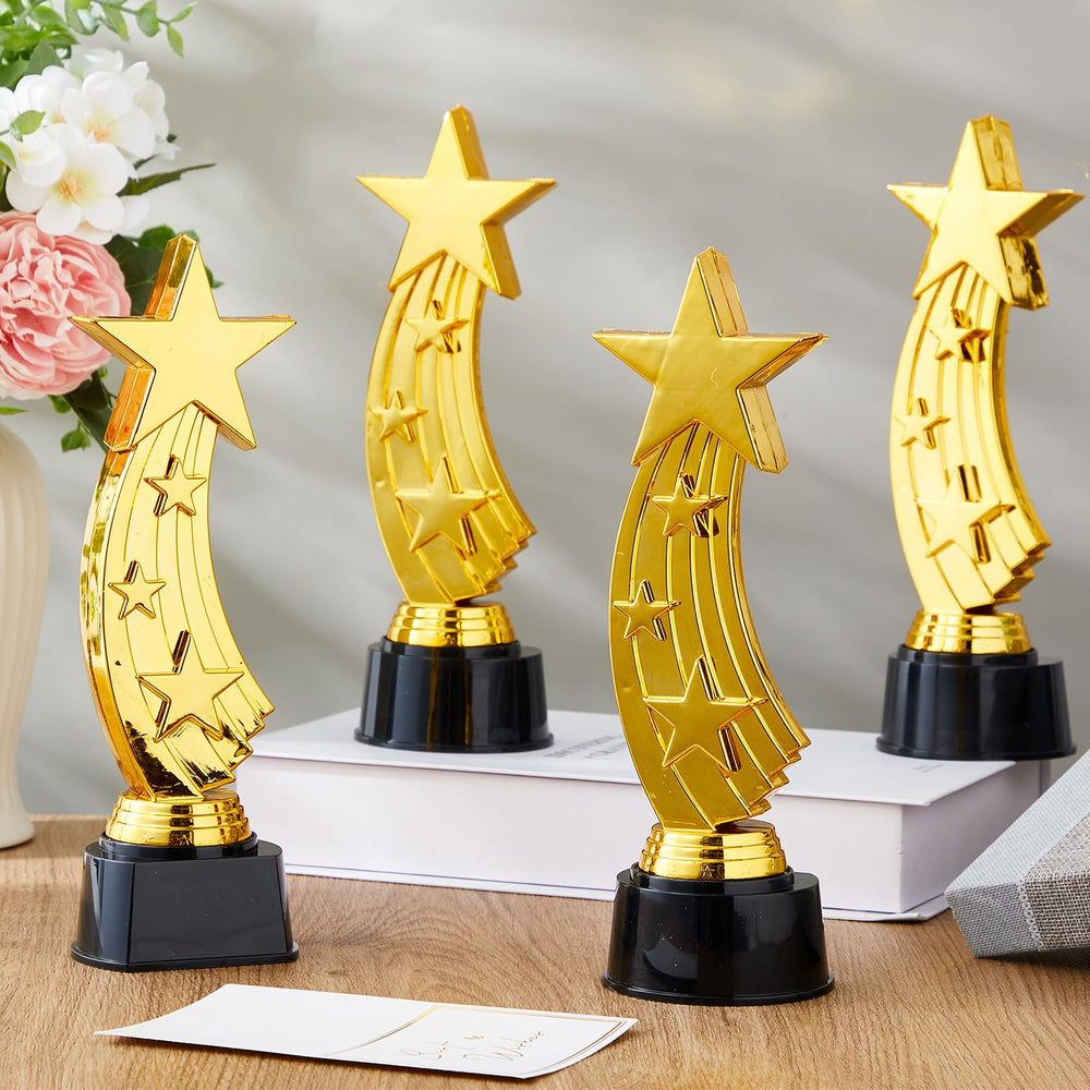Quelay awards arranged on event table for convenient multi-recipient use benefit