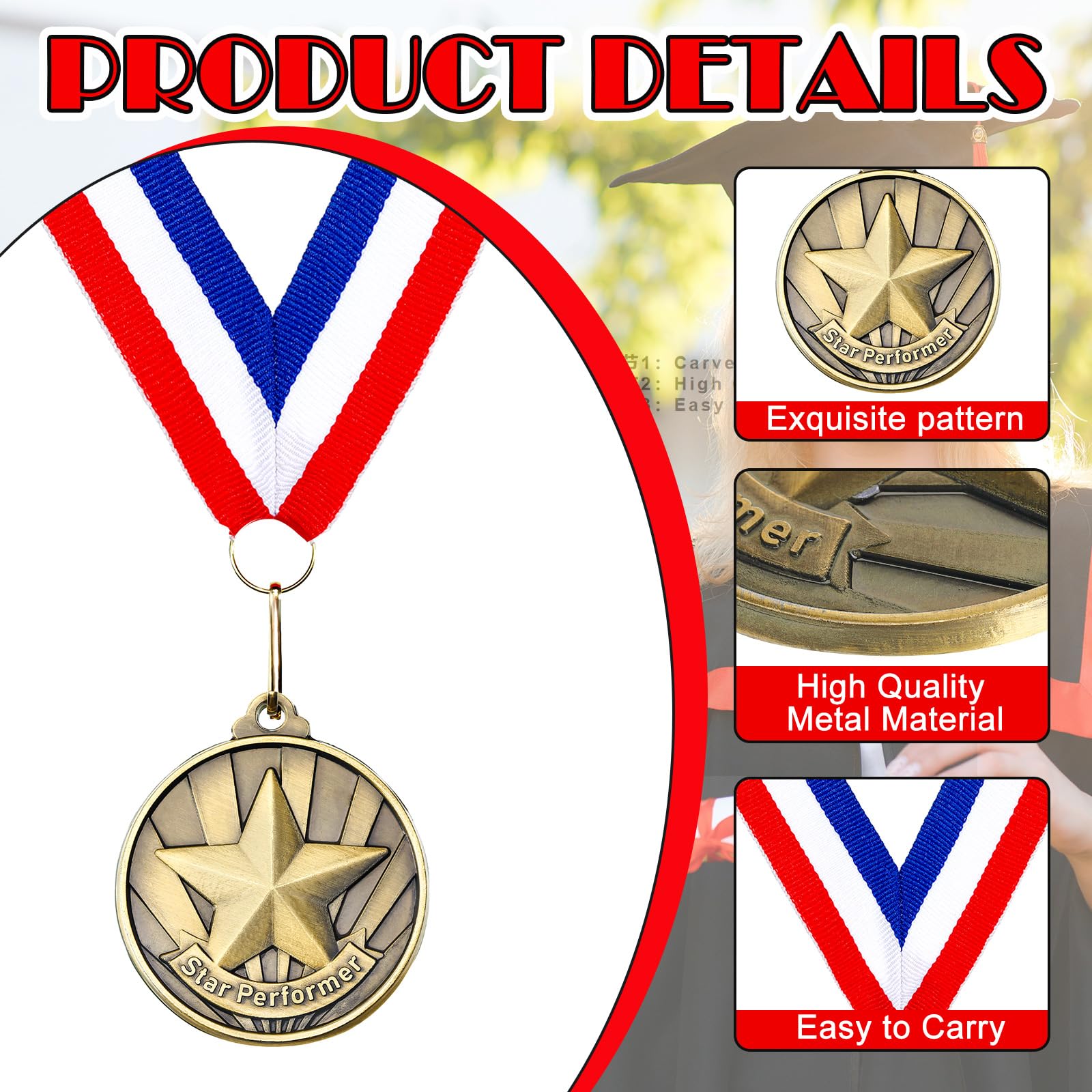 Quelay blank backside of medal, offering space for engraving and easy personalization