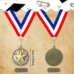 Quelay close-up of raised 3D star detail on medal, highlighting texture and clarity