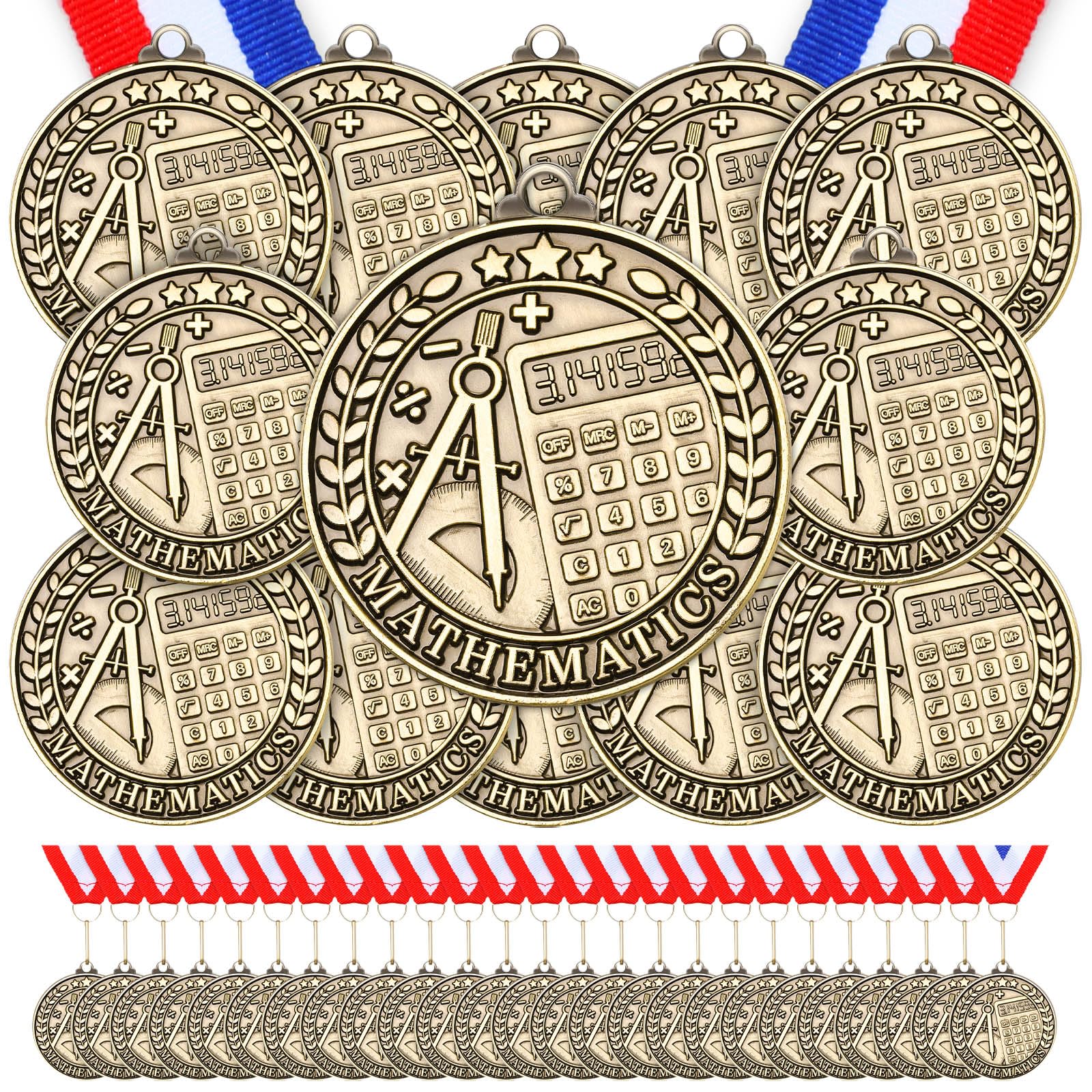 Quelay front view gold medal with ribbon showing polished finish and visibility benefit