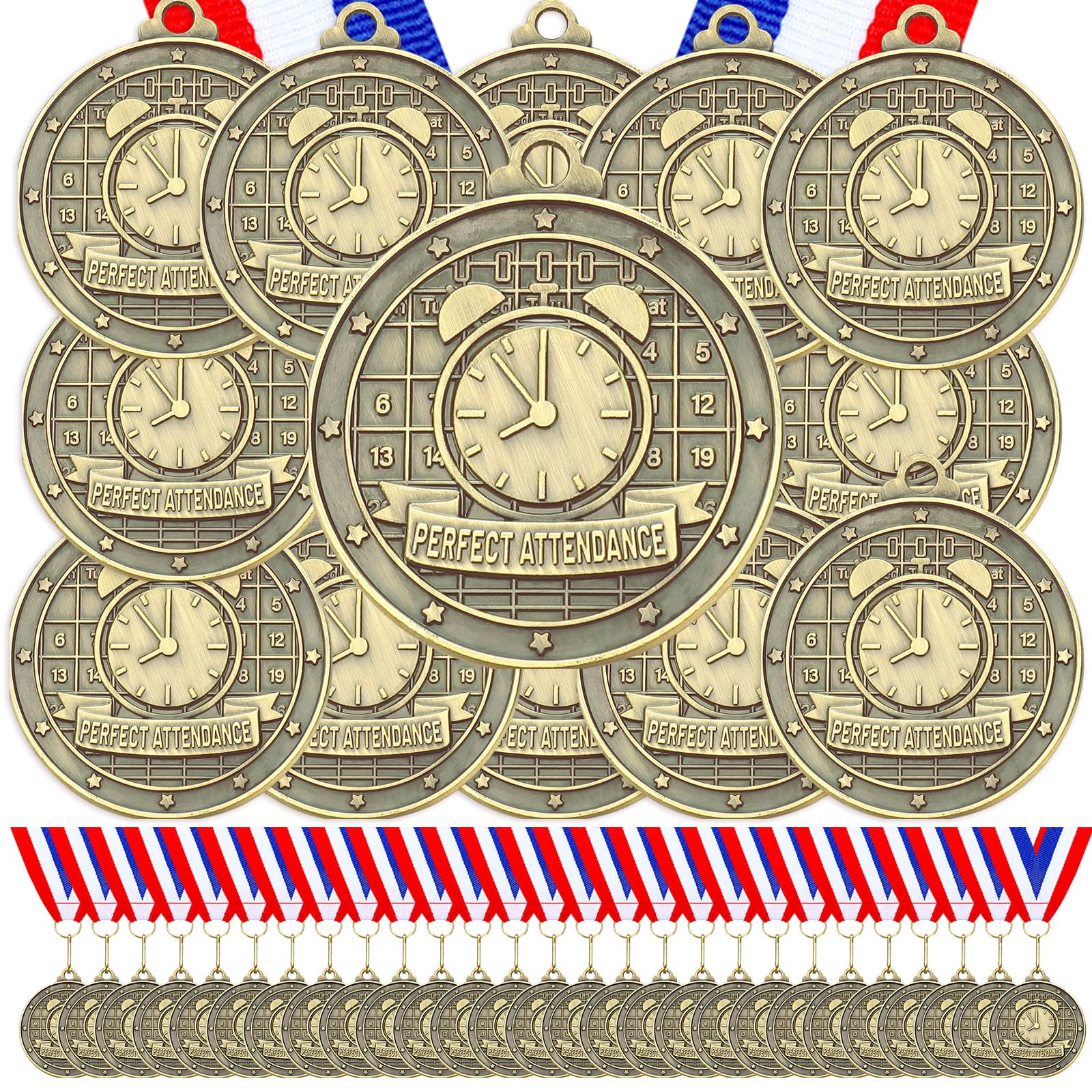 Quelay front view medal showing gold finish and star ring, perfect for award ceremonies