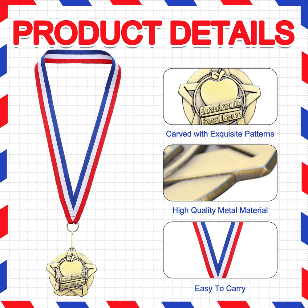 Quelay red white and blue ribbons displayed, convenient ready-to-wear award colors