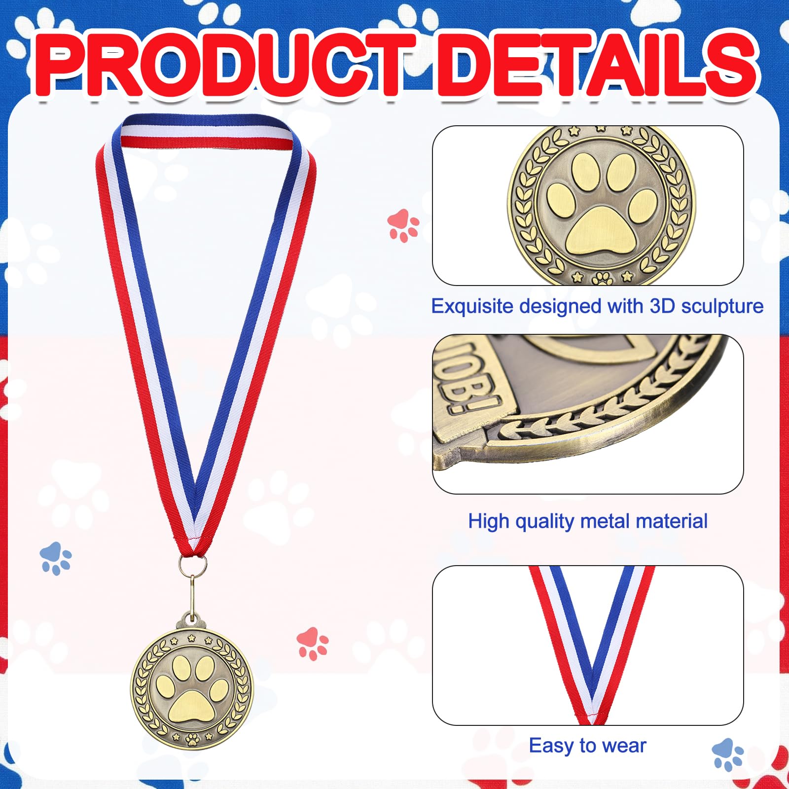 Quelay red white blue ribbon close-up ready to wear and comfortable for winners