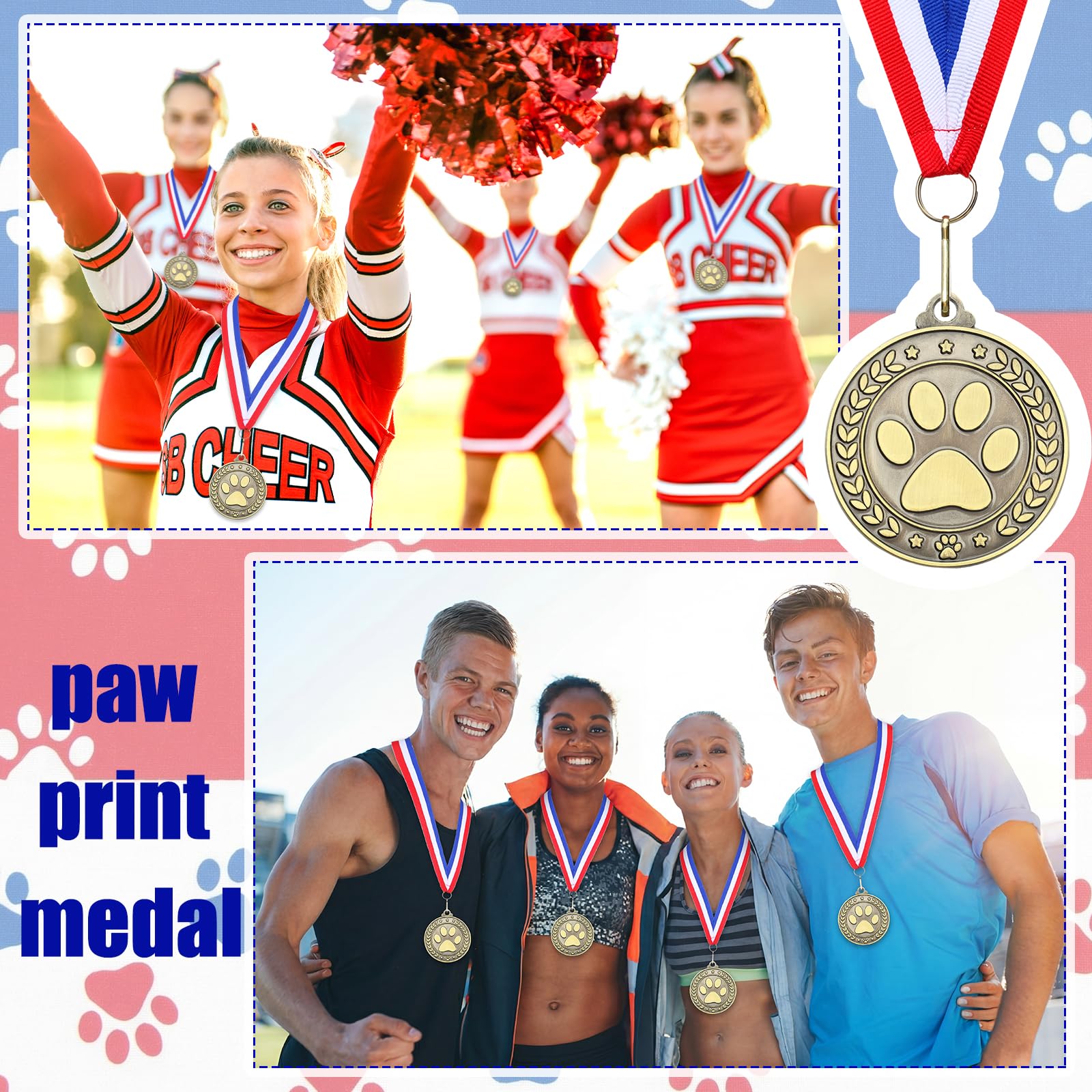 Quelay medal next to a hand showing 2-inch size and easy-to-wear scale