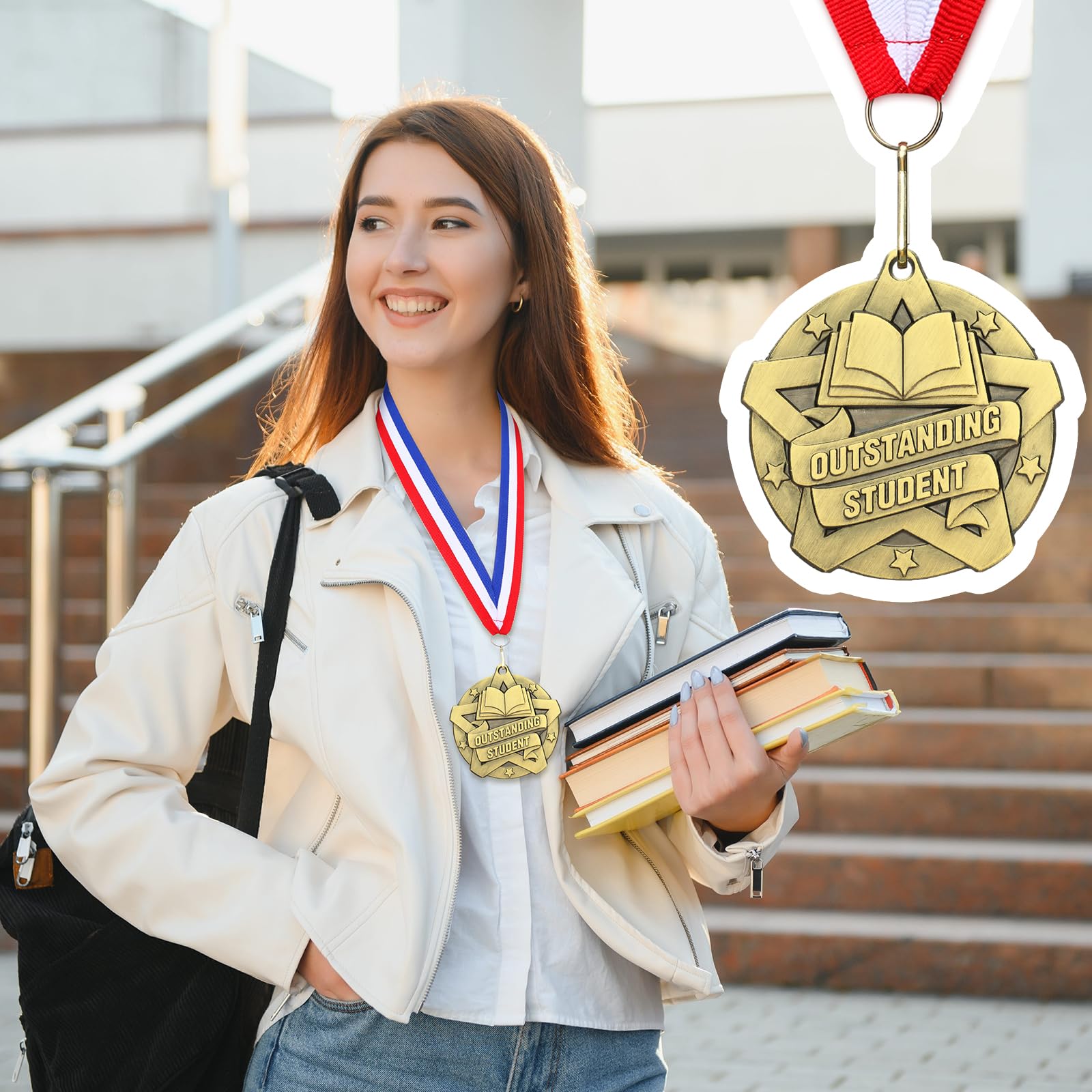 Quelay student wearing medal demonstrating instant presentation and wearable reward